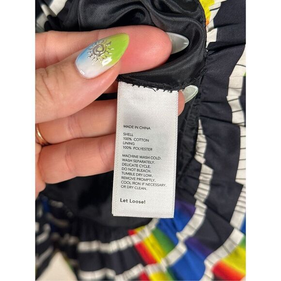 Kate Spade Saturday striped bubble skirt multi color funky fun bright sz 8 - Picture 7 of 8